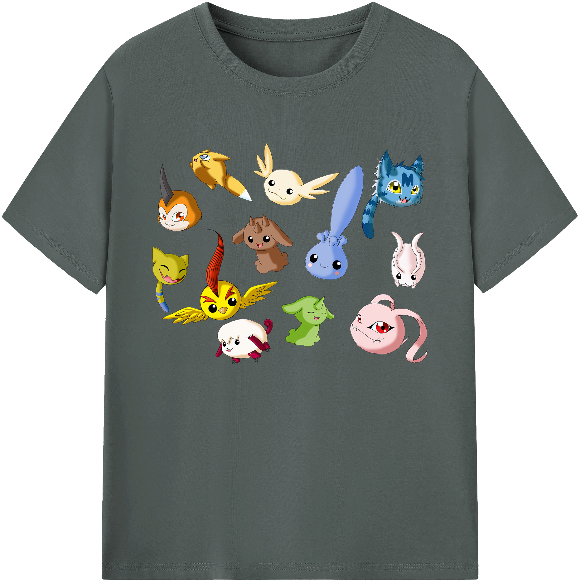 （画像用） Digimon デジタルモンスター/デジモン 綿100％ メンズ半袖Tシャツ｜肌触りやわらか＆通気性